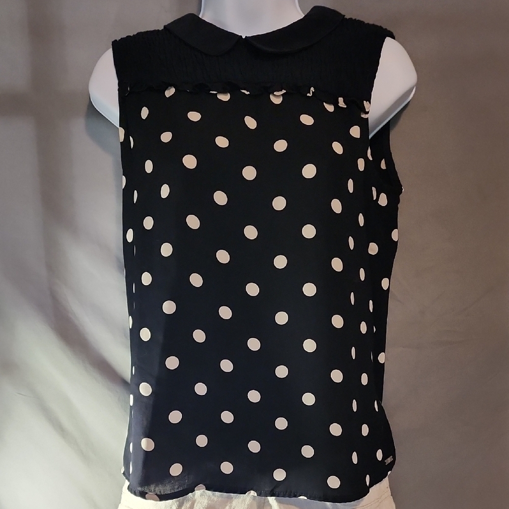 Tommy Hilfiger Poka Dot Sleeveless Blouse